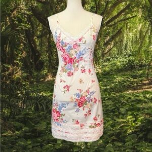 Vintage Betsey Johnson New York Floral Crochet Ribbon Fairy Dress
